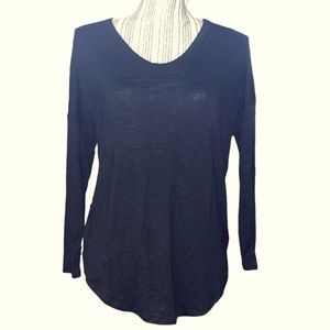 Old Navy Women’s Luxe Long Sleeve Voop Neck Tunic Tee, Black, Size XSP